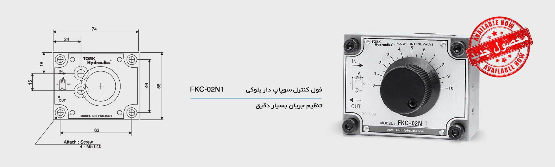 فول کنترل سوپاپ دار بلوکی هیدرولیک FKC-02N1